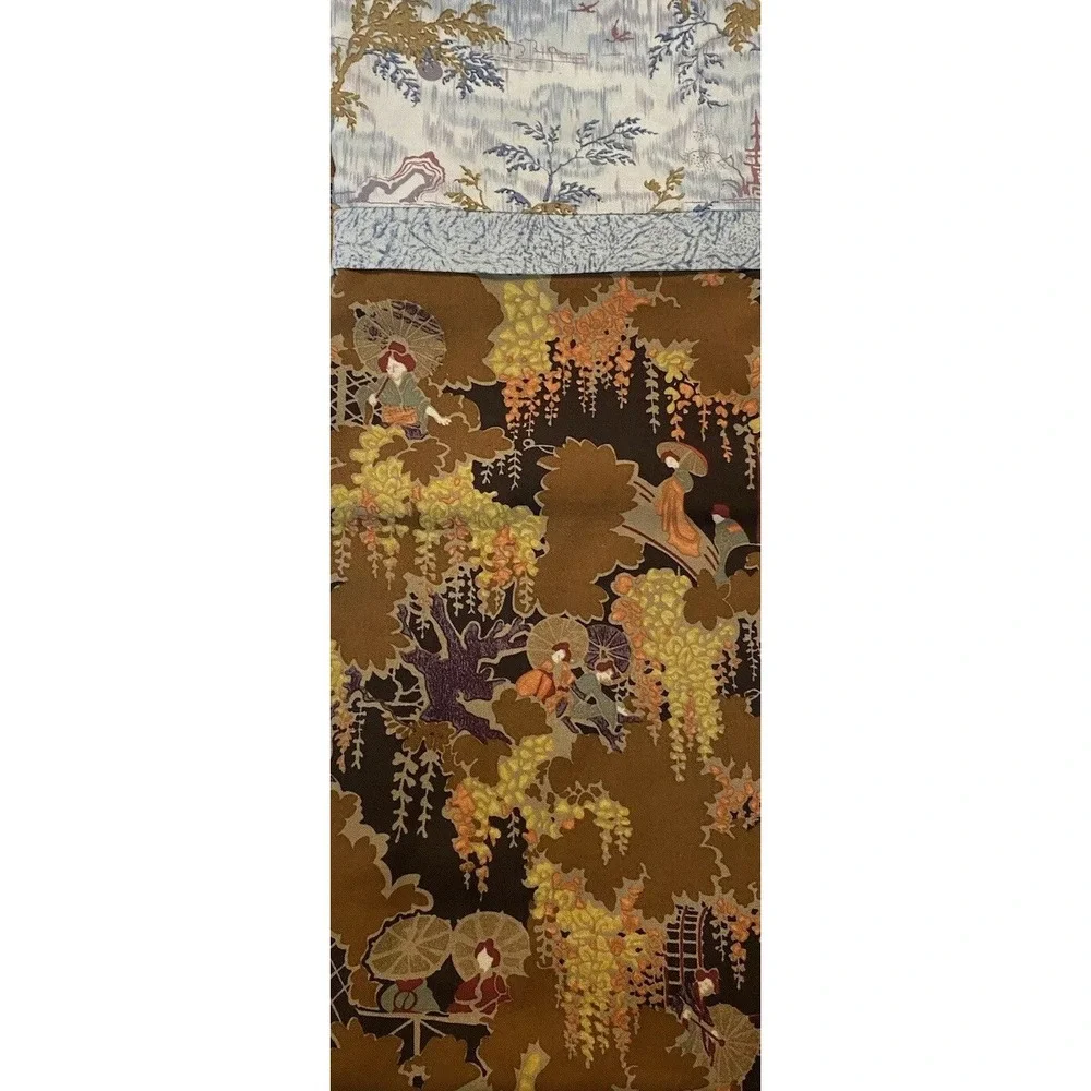 Custom Contrasting Print Pillowcase 100% Cotton French Seams Asian Scene